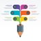 Colourful Education Elements Infographics Pencil