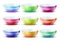 Colourful empty bowls isolated. Porcelain kitchen food plates vector set