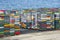 Colourful empty plastic boxes in Rovinjo port.