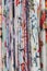 Colourful ethnic scarves in a medina location - close up and full frame. vertical photo