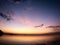 Colourful evening sky under the lake