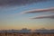 Colourful evening sky with unusual cloud formations