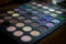 Colourful eye shadows palette Professional cosmetics for the creation of modern makeup. multi-colored eye shadow palette