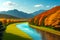 Colourful fantasy nature landscape digital art vibrant