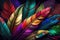 Colourful feathers background.