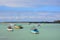 Colourful fishing boats in a harbour