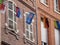 Colourful flags in Toulouse old town