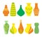 Colourful Flowers and plants in Vases. Vector Illustration