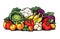 Colourful Fresh Vegetables AI Illustration