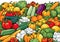 Colourful Fresh Vegetables AI Illustration