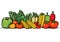 Colourful Fresh Vegetables Generative AI Illustration