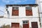 Colourful front doors to house