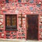 Colourful front doors to house