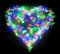 Colourful glitter formed a heart, bokeh in a shape of a heart