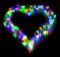 Colourful glitter formed a heart, bokeh in a shape of a heart