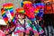 Colourful goods for sale in souvenir shop, Peru