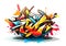 Colourful Graffiti Design Generative AI Illustration