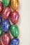 Colourful group of easter eggs