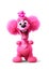 Colourful Happy Pink Poodle Generative AI Illustration