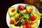 Colourful, healthy foods Avocado, Olive Oil, Apple Cider Vinegar, Cherry Tomatoes, Red Chilli`s Lettuce, for healthy eating habit