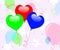 Colourful Heart Balloons Mean Romantic Party Or