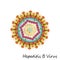 Colourful Hepatitis B Virus particle structure isolated