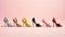 Colourful High Heel Shoes In Various Styles And Shades