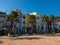 Colourful house building facades architecture in Villajoyosa La Vila Joiosa at Costa Blanca Alicante Valencia Spain