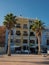 Colourful house building facades architecture in Villajoyosa La Vila Joiosa at Costa Blanca Alicante Valencia Spain