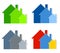 Colourful House Silhouettes Clip Art