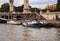 Colourful Houseboats Docked Along Seine River, Paris, France