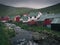 Colourful houses by the river in the village of Gjogv, Faroe Islands