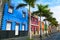 Colourful houses on street in Puerto de la Cruz, Tenerife