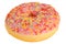 Colourful Iced Donut Desert covered in sprinkles