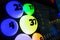 Colourful illuminated bingo balls