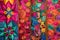 Colourful indigenous textiles closeup