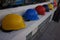 Colourful industrial hardhats