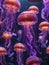 Colourful jellyfish, AI generated digital art