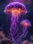 Colourful jellyfish, AI generated digital art