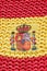 Colourful knitted flag of Spain, vertical orientation