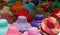 Colourful Ladies Hats on market stall