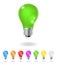 Colourful light bulbs