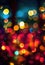 Colourful lights and spots on a dark background. AI generated