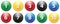 Colourful lottery balls 1-10, isolated, vector illustration