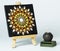 Colourful Mandala Painting on mini canvas with wooden easel stand