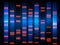 Colourful medical dna results with black background