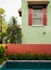 Colourful Mediterranean style building with swimming pool