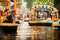 Colourful Mexican gondolas at Xochimilco\'s Floating Gardens in M