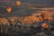 Colourful morning with balloons in Cappadocia