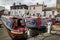 Colourful narrow canal boats on Gas Street Basin